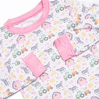 Hard Days Work Bamboo Pajama Set, Pink