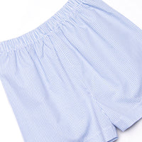 Banner in the Breeze Smocked Short Set, Blue
