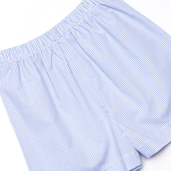 Banner in the Breeze Smocked Short Set, Blue