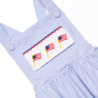 Banner in the Breeze Smocked Bubble, Blue