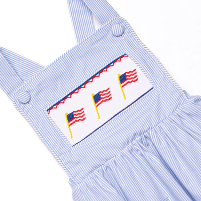 Banner in the Breeze Smocked Bubble, Blue