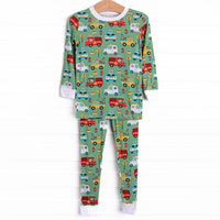 On the Way Rescue Bamboo Pajama Set, Green