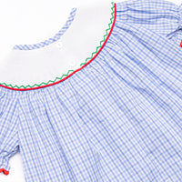 Hard Days Work Smocked Girl Bubble, Blue