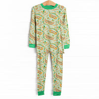 Mystical Masks Bamboo Pajama Set, Green