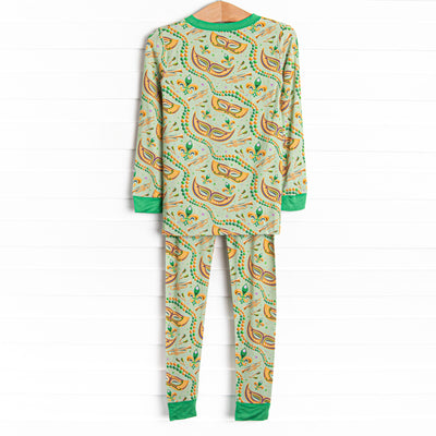 Mystical Masks Bamboo Pajama Set, Green