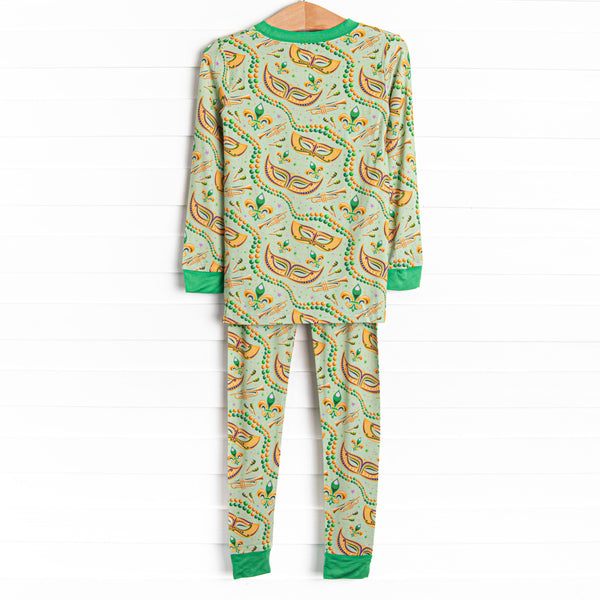 Mystical Masks Bamboo Pajama Set, Green