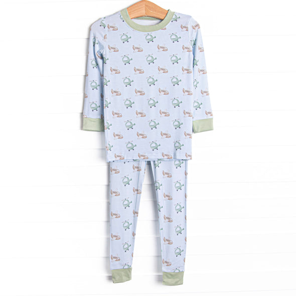 High in the Sky Bamboo Pajama Set, Green