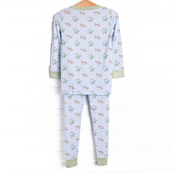 High in the Sky Bamboo Pajama Set, Green
