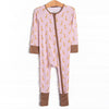 Giraffe Giant Bamboo Zippy Pajama, Pink