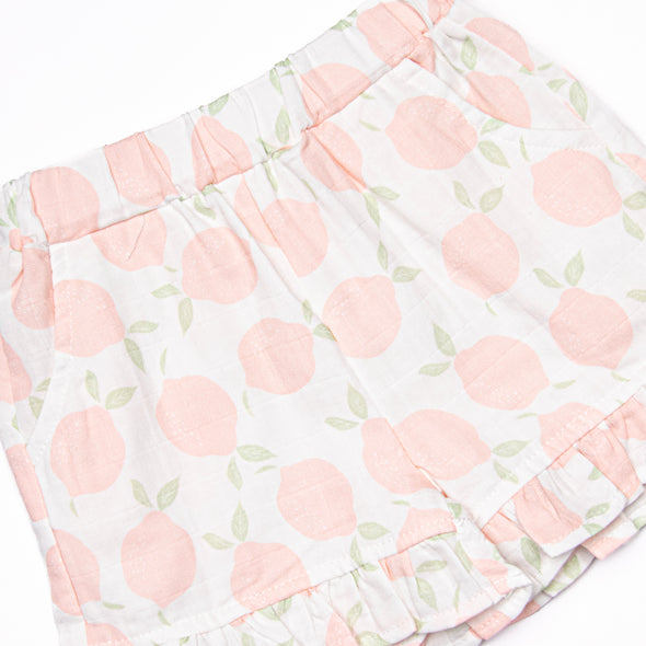 Pink Lemonade Muslin Short Set, Pink