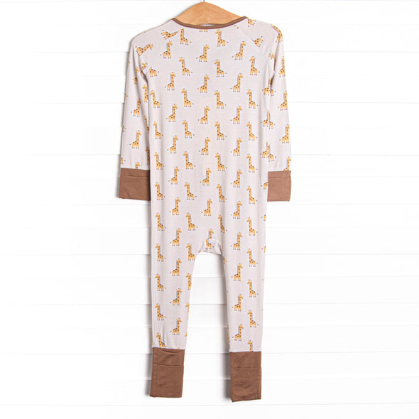Giraffe Giant Bamboo Zippy Pajama, Yellow
