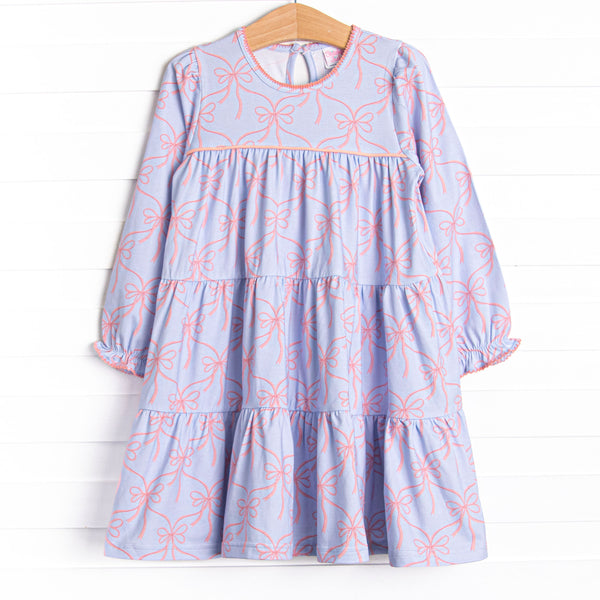 Bluebell Bows Tiered Dress, Blue