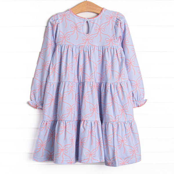 Bluebell Bows Tiered Dress, Blue