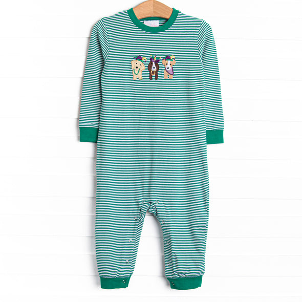 Parade Pups Applique Romper, Green