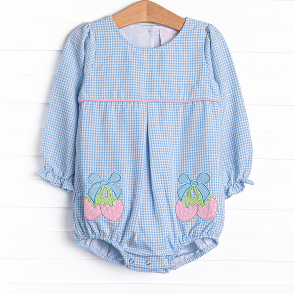 Strawberry Bliss Applique Bubble, Blue