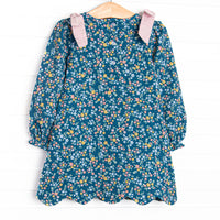 Eloise Bow Dress, Blue