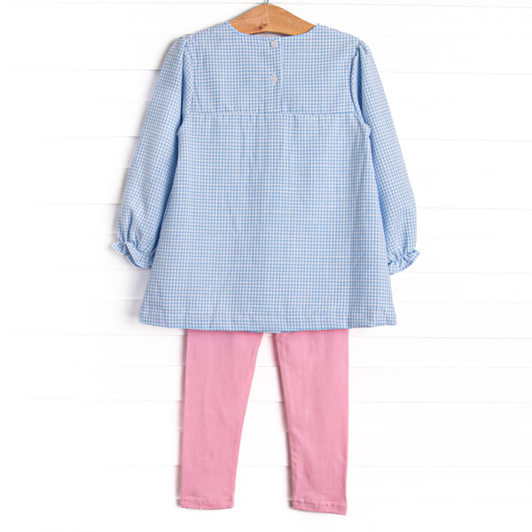 Strawberry Bliss Applique Legging Set, Blue