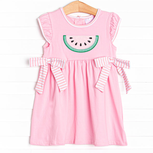 Watermelon Patch Applique Dress, Pink