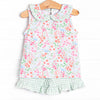 Flower Garden Fun Ruffle Short Set, Pink