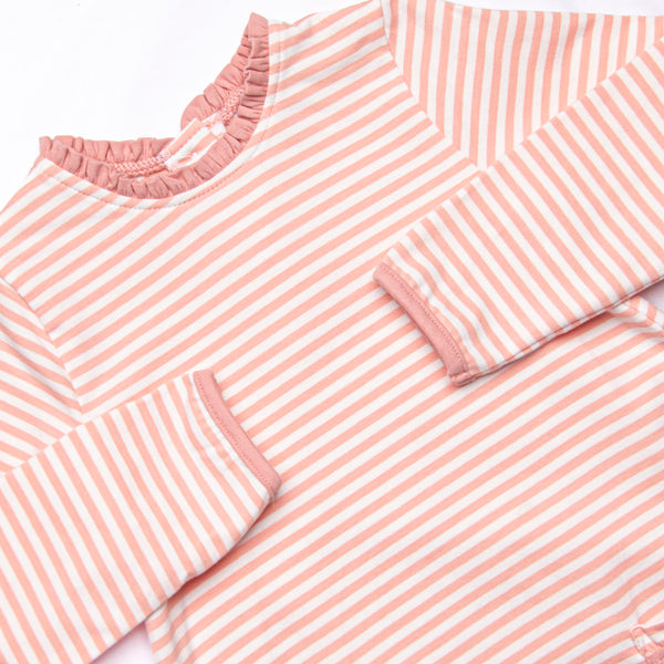 Grace Long Sleeve Pocket Dress, Peach Stripe