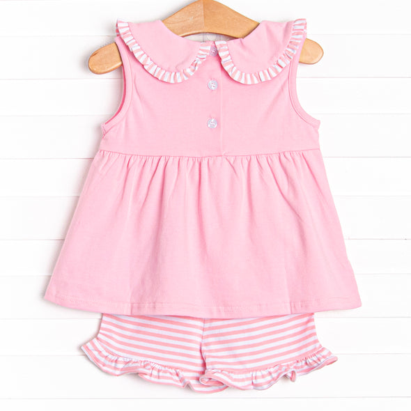 Watermelon Patch Applique Short Set, Pink