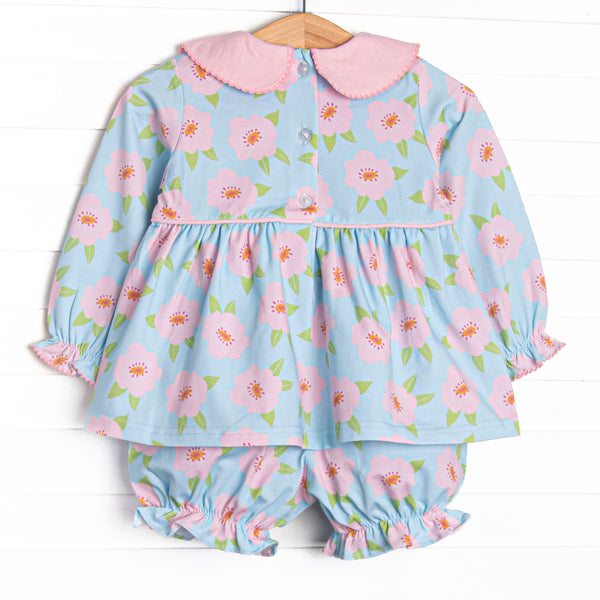 Blue Skies and Blooms Bloomer Set, Blue