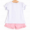 Peace, Love, and Popsicles Ruffle Applique Short Set, Pink