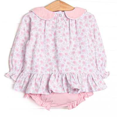 Blushing Roses Diaper Set, Pink