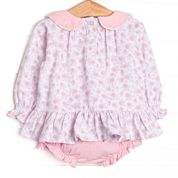 Blushing Roses Diaper Set, Pink