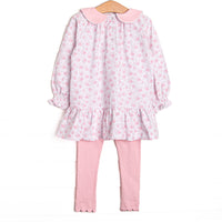 Blushing Roses Legging Set, Pink