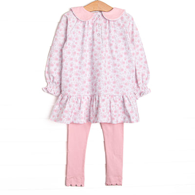 Blushing Roses Legging Set, Pink