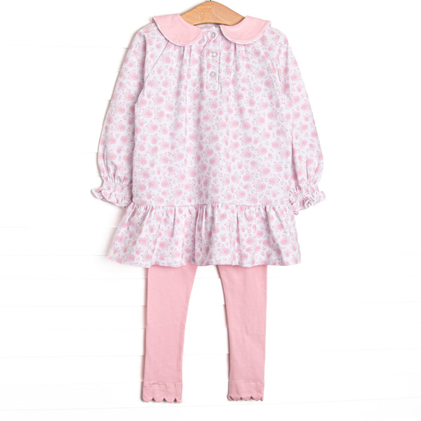 Blushing Roses Legging Set, Pink
