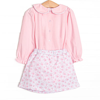 Blushing Roses Skirt Set, Pink