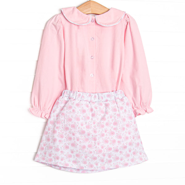 Blushing Roses Skirt Set, Pink