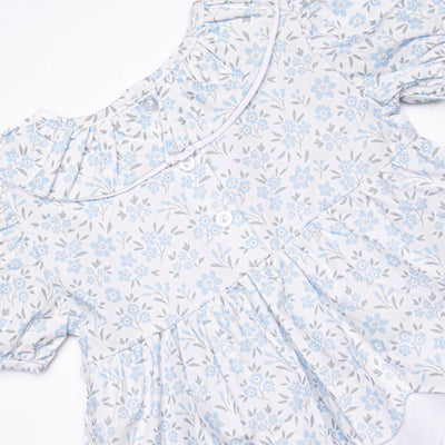 Portofino Petals Diaper Set, Blue