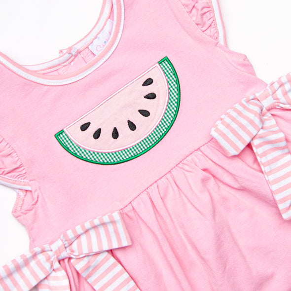 Watermelon Patch Applique Dress, Pink