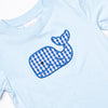 Whale Watching Applique Diaper Set, Blue