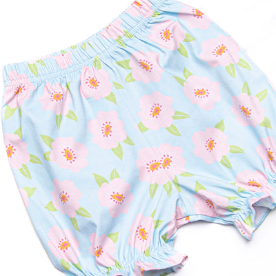 Blue Skies and Blooms Bloomer Set, Blue