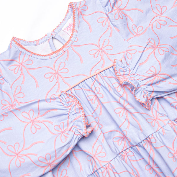 Bluebell Bows Tiered Dress, Blue