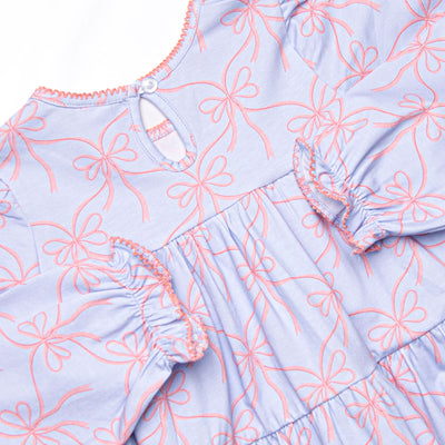 Bluebell Bows Tiered Dress, Blue