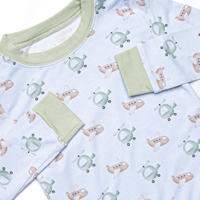 High in the Sky Bamboo Pajama Set, Green