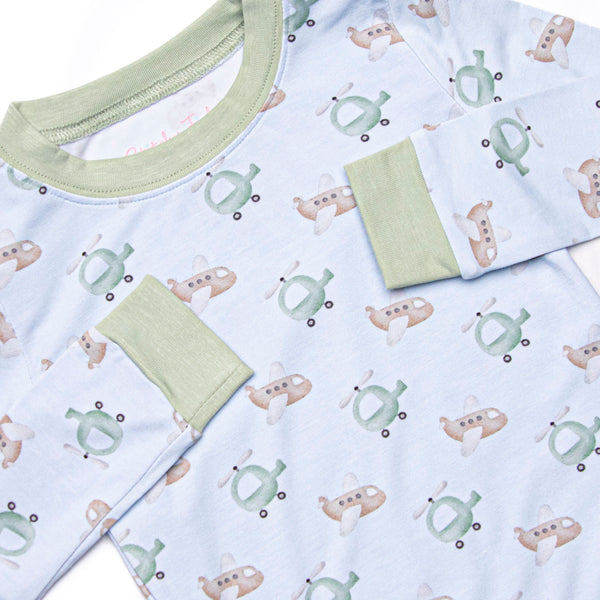 High in the Sky Bamboo Pajama Set, Green