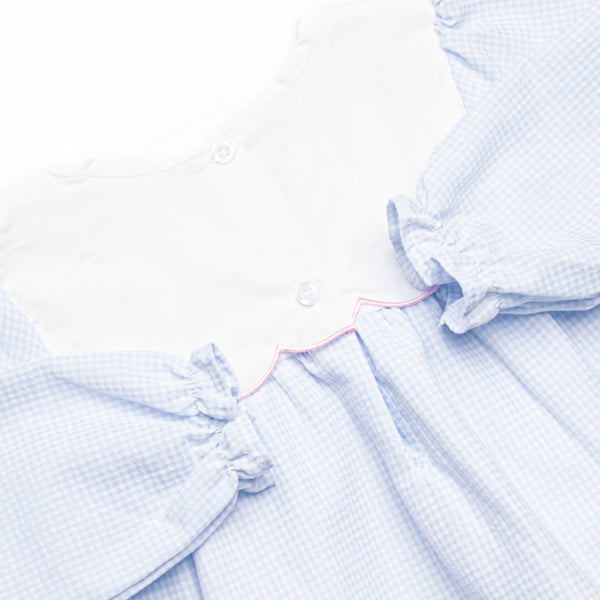 Blooms and Bows Applique Diaper Set, Blue