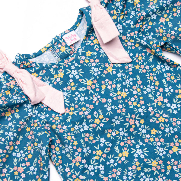 Eloise Bow Dress, Blue