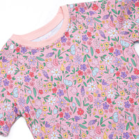 Lily Lane Sweatshirt Short Set, Pink