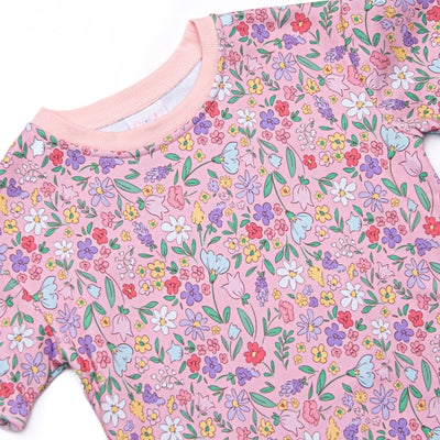 Lily Lane Sweatshirt Short Set, Pink