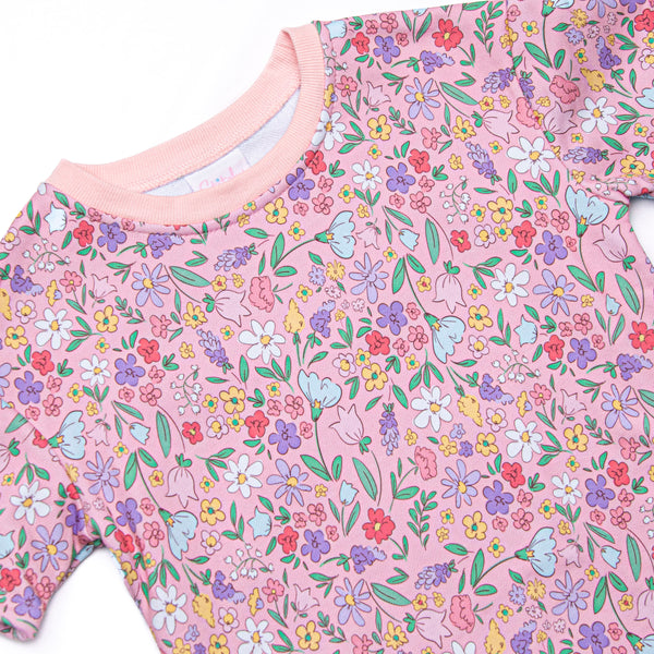 Lily Lane Sweatshirt Short Set, Pink