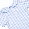 Magical Check In Applique Short Romper, Blue Check