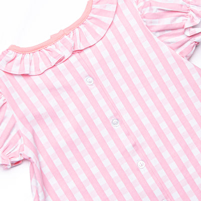 Magical Check In Applique Legging Set, Pink Check