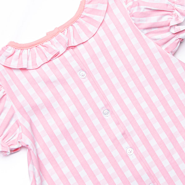 Magical Check In Applique Legging Set, Pink Check